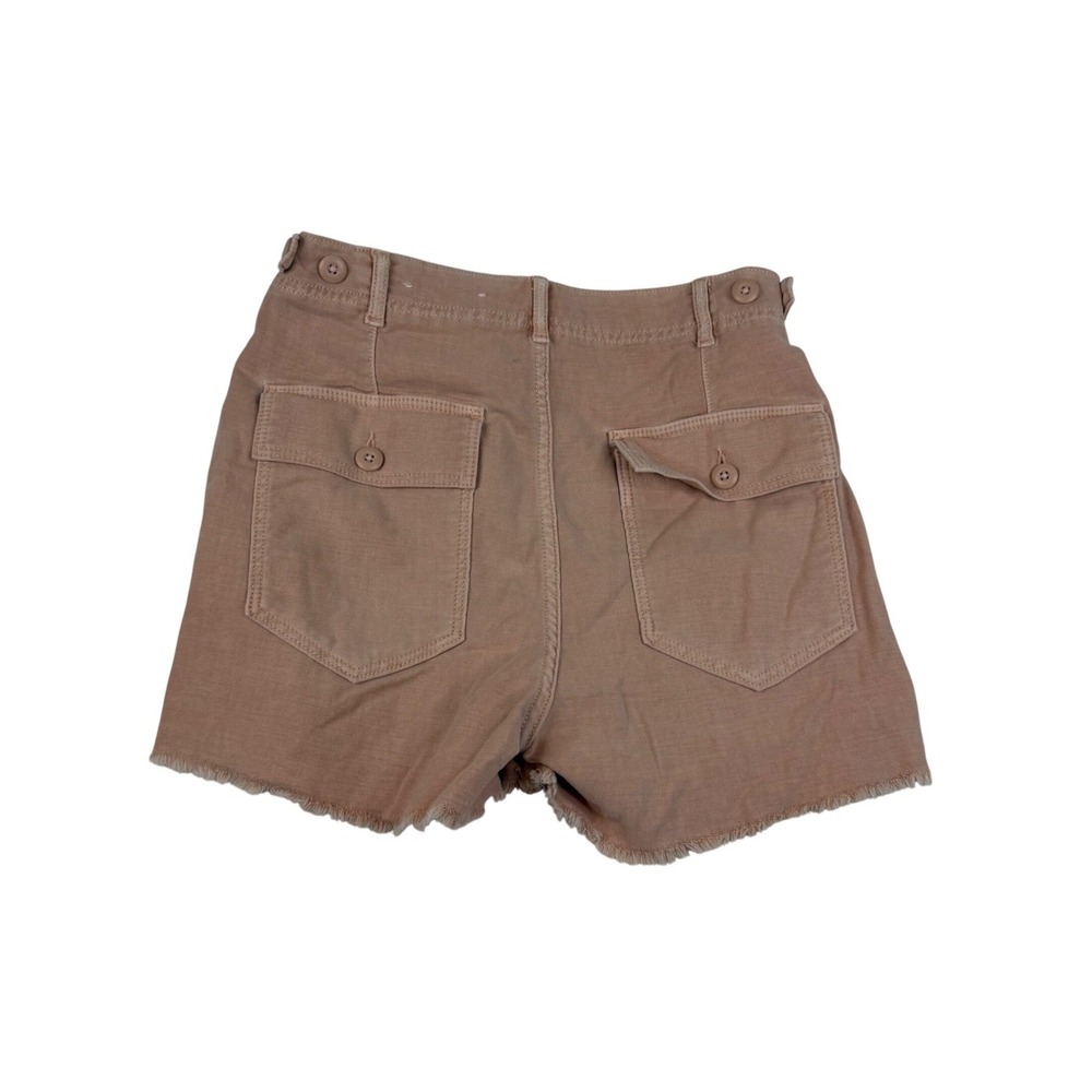 American Eagle Women 0 Dusty Rose Utility Shorts High Rise Raw Hem Stretch 1270